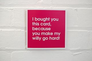 'i willy love you' fun love card by jollysmith