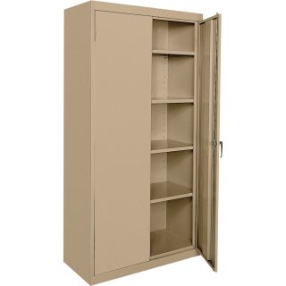 Sandusky Lee Commercial Grade All Welded Steel Cabinet — 36in.W x 24in.D x 72in.H, Sand, Model# CA41362472-04  Storage Cabinets