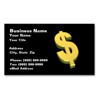 3D Gold Dollar Sign Business Card Template