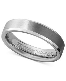 Triton White Tungsten Carbide Ring, Wedding Band (5mm)   Rings   Jewelry & Watches
