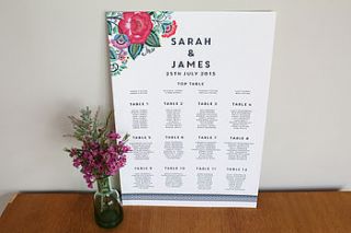 floral folk design personalised print by lucy says i do
