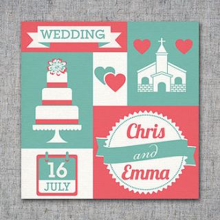 personalised block wedding stationery by intwine