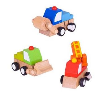 wooden diggers wind up toys by sleepyheads