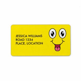 Happy Cartoon Smiley Face Personalized Address Label