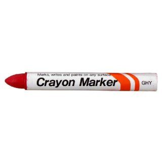 Sakura Industrial Permanent Crayon Marker, 5/8" Diameter x 5" Length, 14 to 122 Degrees F, Red (Box of 10)