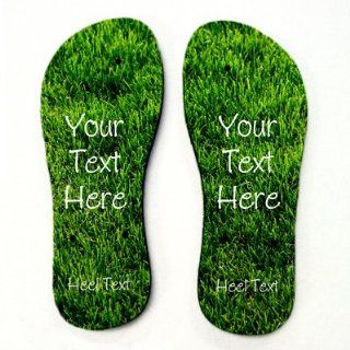 Grass Personalized Flip Flops  Sports Fan Sandals  Sports & Outdoors
