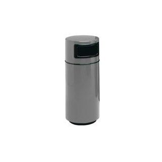 Fiberglass Trash Container With Dome Top   32 Gallon Capacity Gray   Waste Bins
