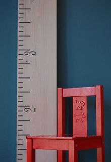wooden ruler height chart in washed white by lovestruck interiors