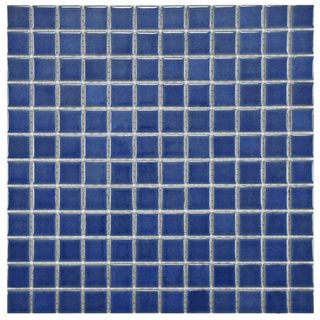 SomerTile 11.75x11.75 in Tidal Square 1 in Baltic Porcelain Mosaic Tile (Pack of 10) Wall Tiles
