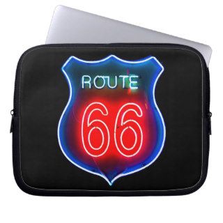 Neon Route 66 Sign Laptop Sleeve