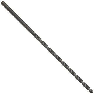 Cleveland 950E High Speed Steel Extra Long Length Drill Bit, Black Oxide, Round Shank, 118 Degree Notched Point