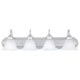 Capital Lighting 1034CH 118 4 Light Vanity Fixture, Chrome Finish with Faux White Alabaster Glass    