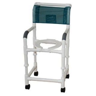 MJM 118 3 ADJ WT Adjustable Height Shower Commode 118 3 ADJ   18" Chair White Health & Personal Care