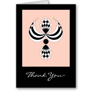 CHIC_UPTOWN GIRL 255 PINK/BLACK  THANK YOU NOTE GREETING CARD