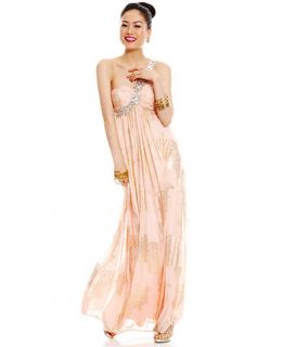 Prom 2014 Prettiest In Pink Metallic Printed Dress Look   Women