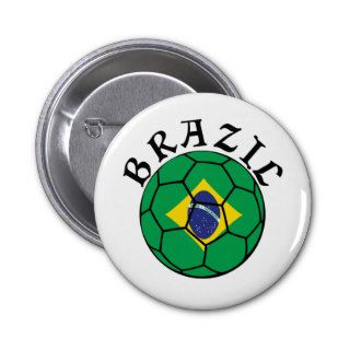 Brazil Soccer Flag & Word Pins