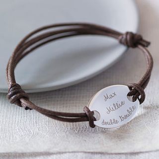 personalised oval plate bracelet by merci maman