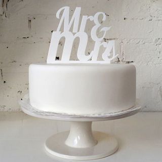 'mr and mrs' cake topper by miss cake