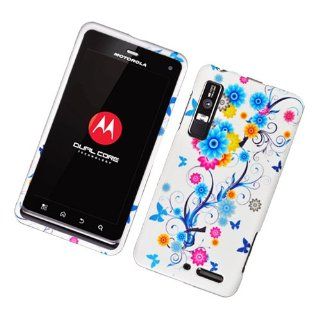 Eagle Cell PIMOTDROID3R116 Stylish Hard Snap On Protective Case for Motorola Droid 3   Retail Packaging   Flower Butterfly Cell Phones & Accessories