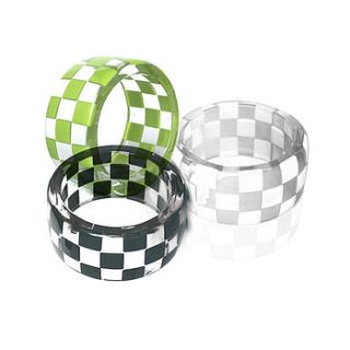 checkerboard resin bangle by anna lou of london