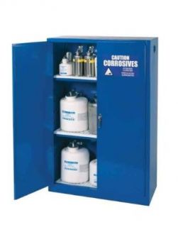 Diversified Woodcrafts ACC 45 Blue Metal Epoxy Acid Corrosive Storage Cabinet, 45 Gallon Capacity, 43" Width x 65" Height x 18" Depth Science Lab Cabinets