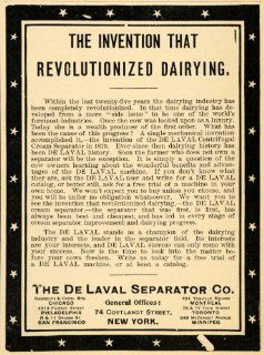 1907 Ad De Laval Centrifugal Cream Separator Company   Original Print Ad  