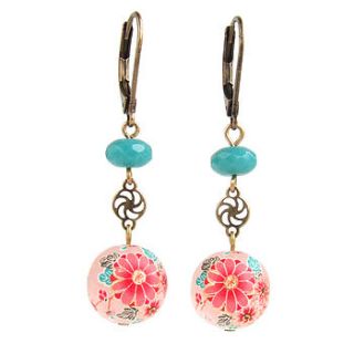 leverback earrings with floral motif by aliquo