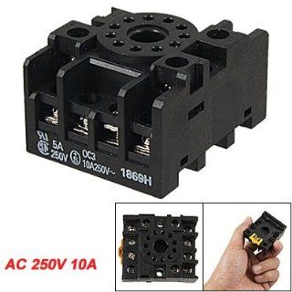 AC 250V 5A PF113A E Power Relay Socket Base Round 11 Pin DIN Rail Mount Computers & Accessories