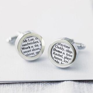 personalised words cufflinks by suzy q