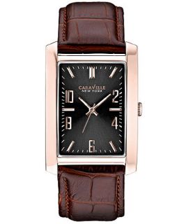 Caravelle New York by Bulova Mens Brown Leather Strap Watch 30mm 44A104   Watches   Jewelry & Watches