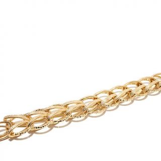 Bellezza Bronze Multi Textured Diamond Cut Link Toggle Bracelet