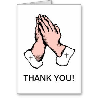 Thank You Praying Hands Church Card