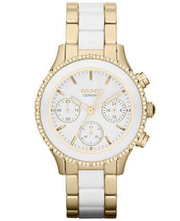DKNY Watch, Womens Chronograph Brooklyn White Ceramic and Gold Tone Stainless Steel Bracelet 38mm NY8830   Watches   Jewelry & Watches