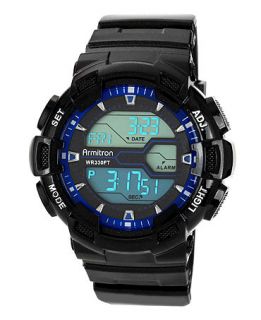 Armitron Watch, Mens Digital Black Polyurethane Strap 47x49mm 40 8246BLU   Watches   Jewelry & Watches