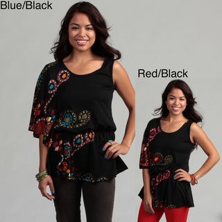 Black Asymmetrical Top Dily for You Short Sleeve Shirts