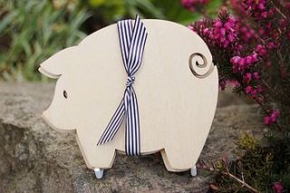 set of four wooden highland cow coasters by my blue dog