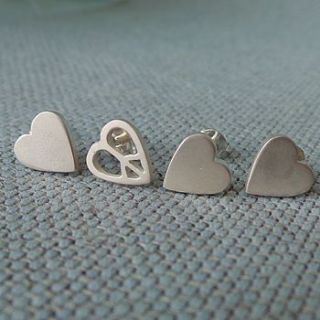 silver heart earrings by lily charmed