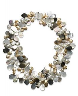 Pearl Necklace, Sterling Silver Multicolor Cultured Freshwater Pearl   Necklaces   Jewelry & Watches