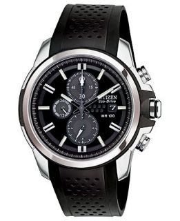 Citizen Mens Chronograph Drive from Citizen Eco Drive Black Rubber Strap Watch 45mm CA0420 07E   Watches   Jewelry & Watches