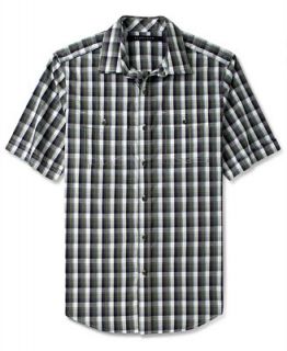 Sean John Big & Tall Shirt, Short Sleeve Mini Check Shirt   Casual Button Down Shirts   Men