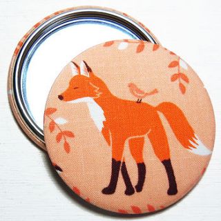 fox fabric pocket mirror by kaela mills