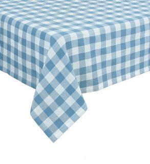 Xia Home Fashions Gingham Check Tablecloth, 65 by 108 Inch, Blue  