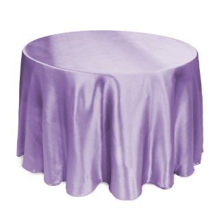 LinenTablecloth 108 Inch Round Satin Tablecloth Lavender  