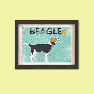 beagle dog chasing the butterfly art print by indira albert