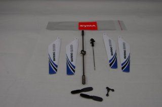 Syma S107 S107G Blue Full Set Parts Package Main Blades, Balance Bar, Tail Blades, Main Shaft, Connector Buckles With Syma Logo    Blue Set Toys & Games