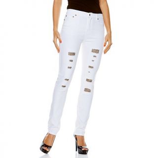 DG2 Distressed Studded Patch Skinny Jean