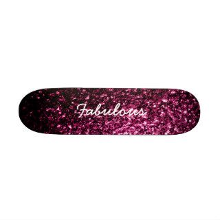 Beautiful Pink glitter sparkles Your text Skate Decks