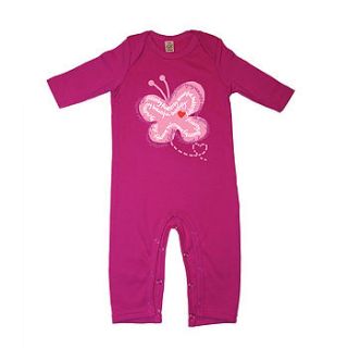 butterfly organic baby jumpsuit by pootle pie