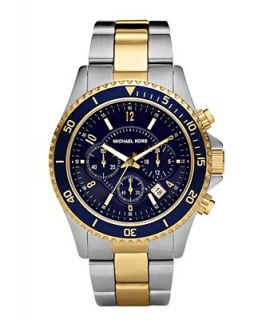 Michael Kors Mens Chronograph Madison Two Tone Stainless Steel Bracelet Watch 45mm MK8175   Watches   Jewelry & Watches