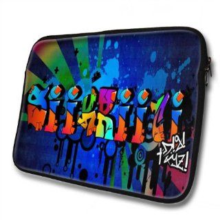 "Graffiti Names" designed for Siikriiti, Designer 15''  39x32cm, Black Waterproof Neoprene Zipped Laptop Sleeve / Case / Pouch. Cell Phones & Accessories